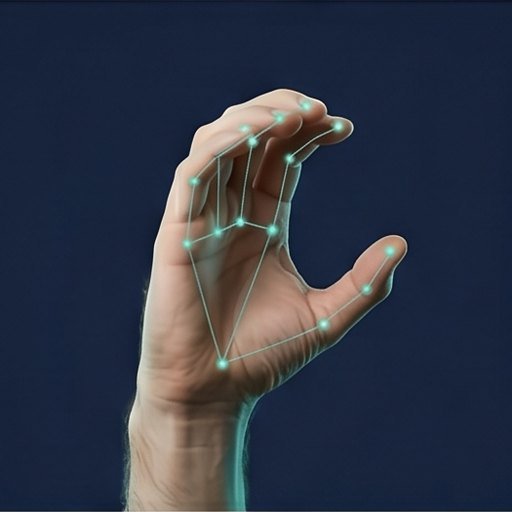 Hand landmark tracking on a curved claw shape